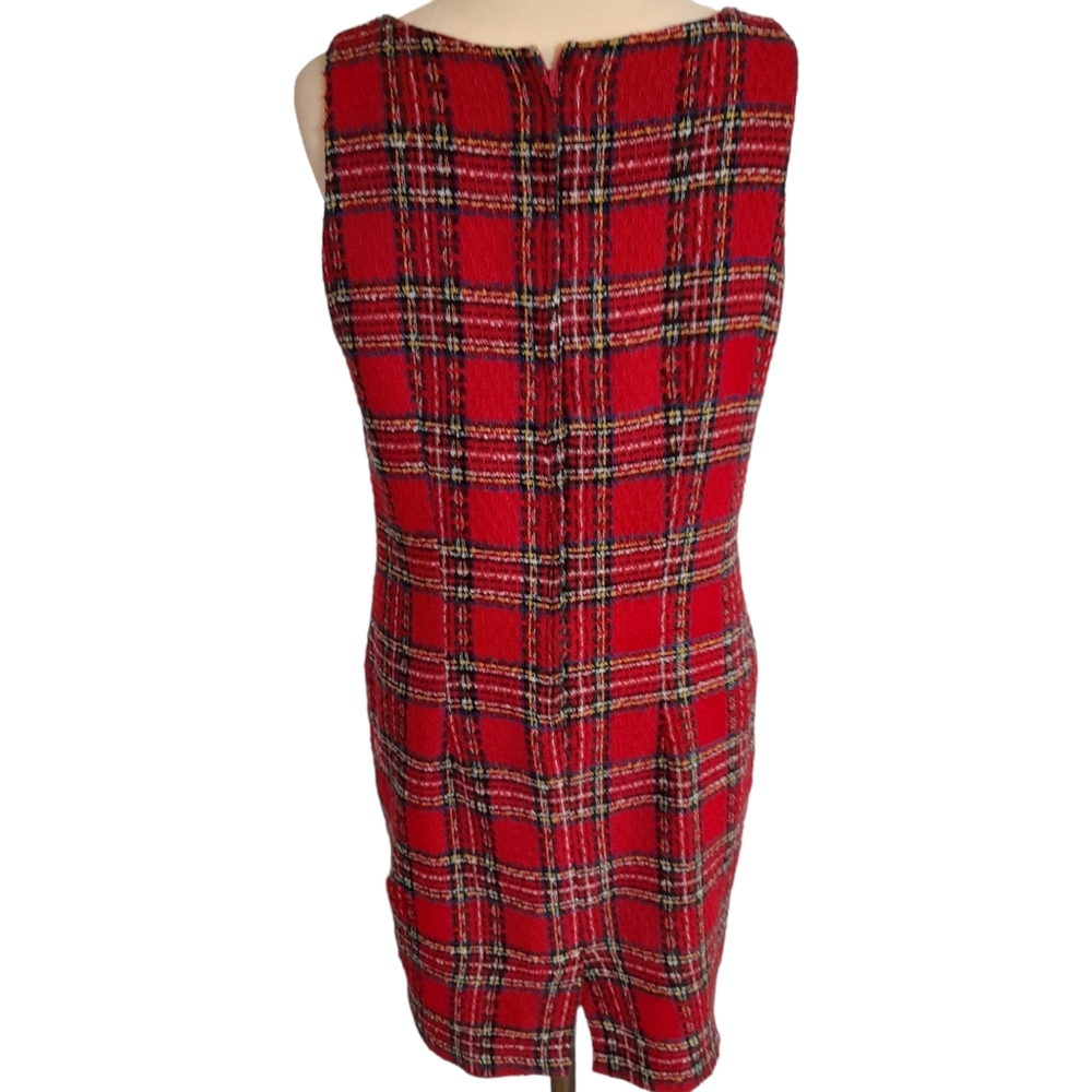 Vintage Red Tartan Shift Dress - Picture 2 of 8